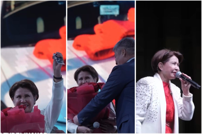 &laquo;Жерлесінен сый&raquo;: Депутат Дәулет Тұрлыханов әнші Роза Рымбаеваға көлік мінгізіп, құрмет көрсетті (ВИДЕО)