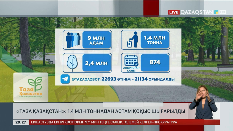 «Таза Қазақстан»: 1,4 млн тоннадан астам қоқыс шығарылды